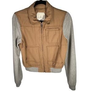 Anthropologie Hei Hei Excursion Collared Bomber Jacket Full Zip Small